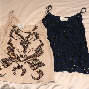 2 Madison Marcus beaded tanks